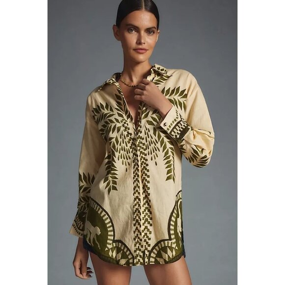 Eugenia Fernández Rihad Monkey Print Buttondown Blouse - Picture 2 of 7